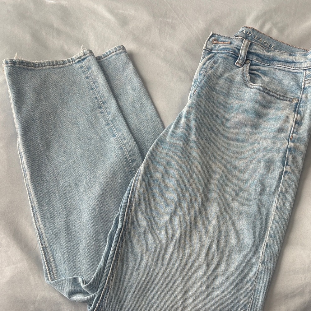 American Eagle Outfitters Light Blue Straight Leg Jeans
